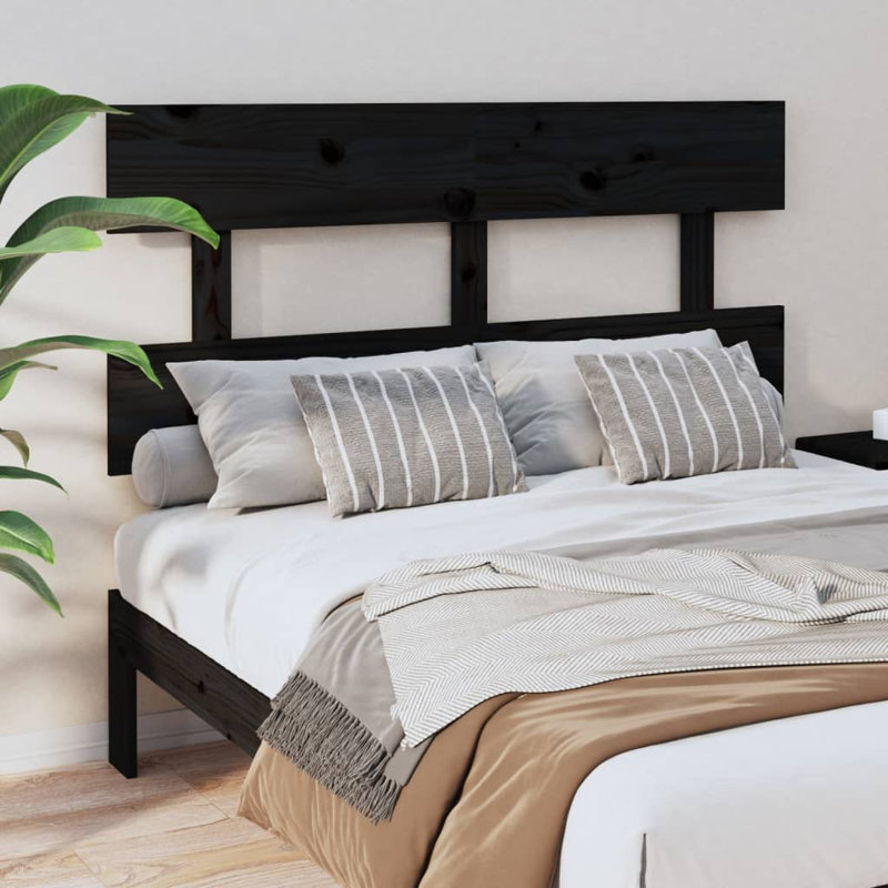 Diomede Solid Wood Headboard, Small Double (4'), Black
