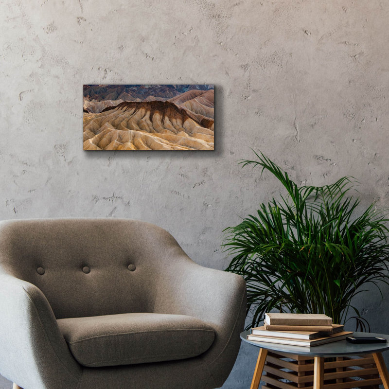  'Death Valley - Zabriskie Point Lines' by Epic Portfolio Canvas Wall Art, 24" x 12"