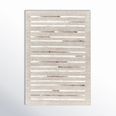 Giselle Hand-Woven Striped Cowhide Rug
