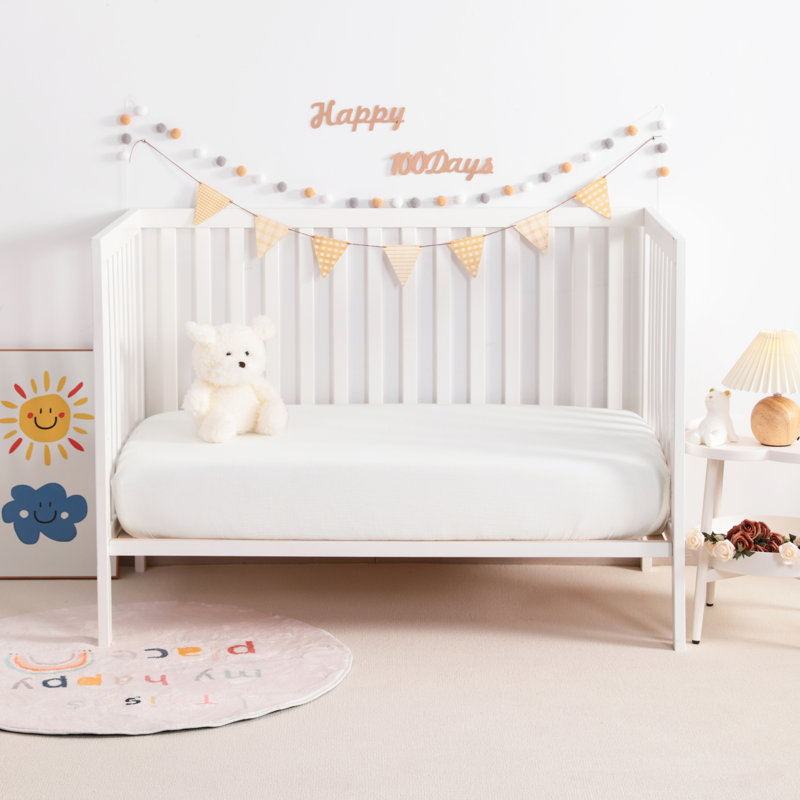 Ensemble de 2 draps-housse pour lit de bébé en mousseline de coton, housse de matelas pour tout-petit ultra doux et respirant