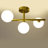 3-Light Glass Semi Flush Mount