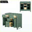 Meuble-lavabo autoportant 36 po sans lavabo 36 po, 4 tiroirs et 2 armoires, structure de bois massif, vert