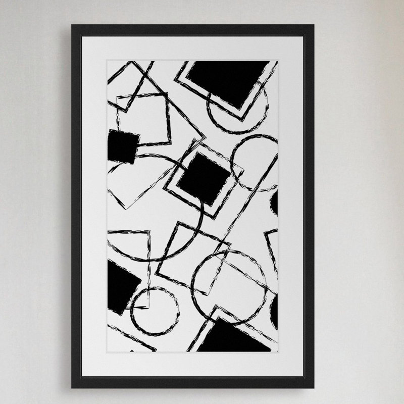 " Circle Squares " by Marmont Hill, 45" H x 30" W x 1.5" D