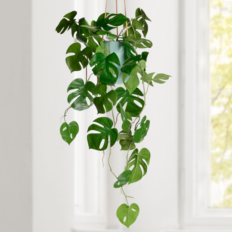 33 po Faux feuilles suspendues Monstera