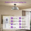 Ventilateur de plafond pour chambre à coucher avec éclairage, luminaires à DEL intelligents avec télécommande et ensemble d'éclairage inclus
