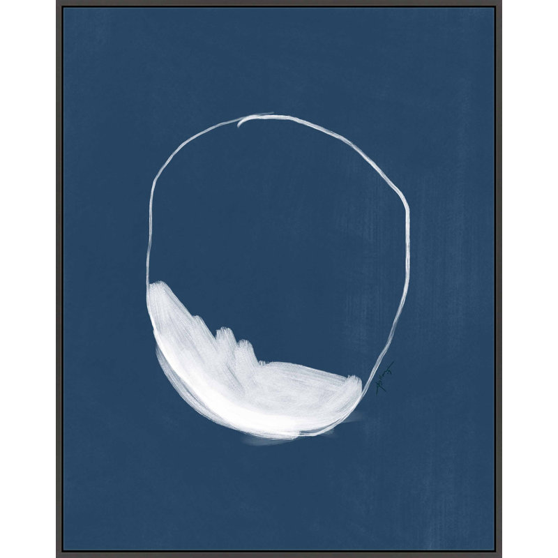 Abstract In Blue Print by Eleni Psyllaki For Paradissi Digital Art, Black Canvas, 50" H x 40" W