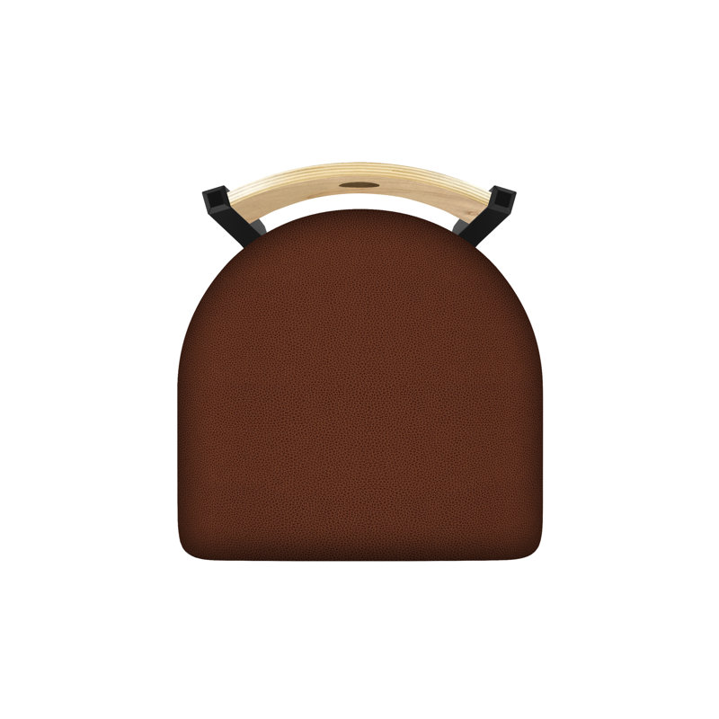 Tabouret pivotant Voltaire, Érable moyen, Noir froissé, Siège Rein Rein / finition érable naturel
