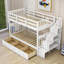 Lit superposé simple au-dessus de simple en bois avec 3 tiroirs-1431328748