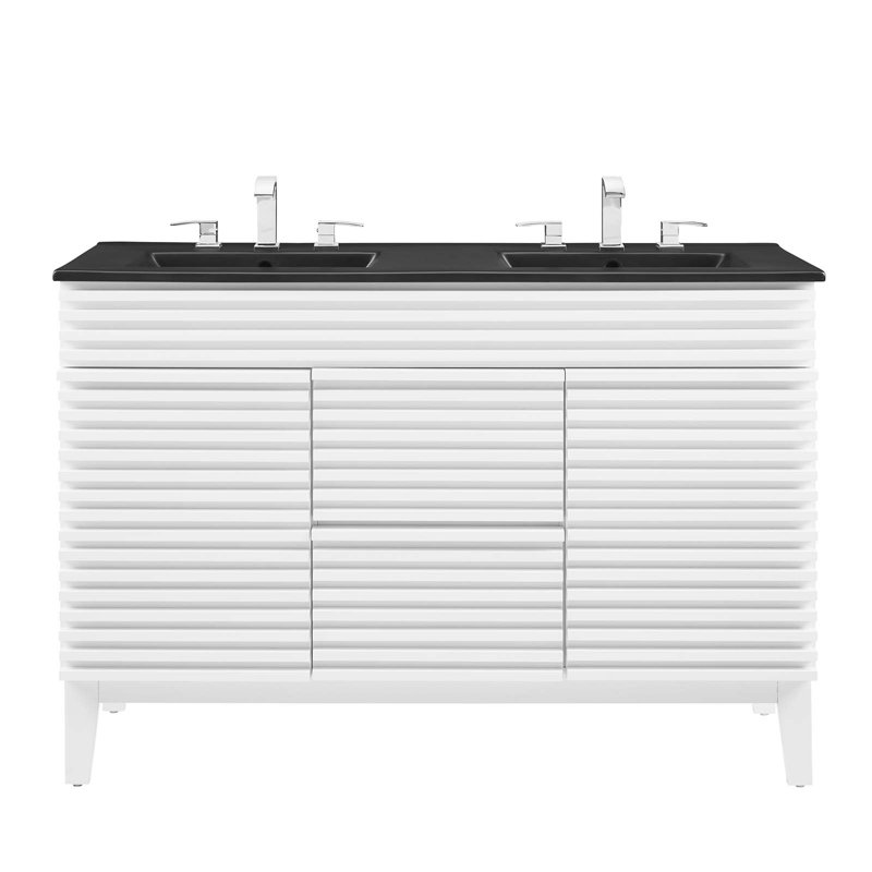 Render 48" Double Sink Bathroom Vanity, White