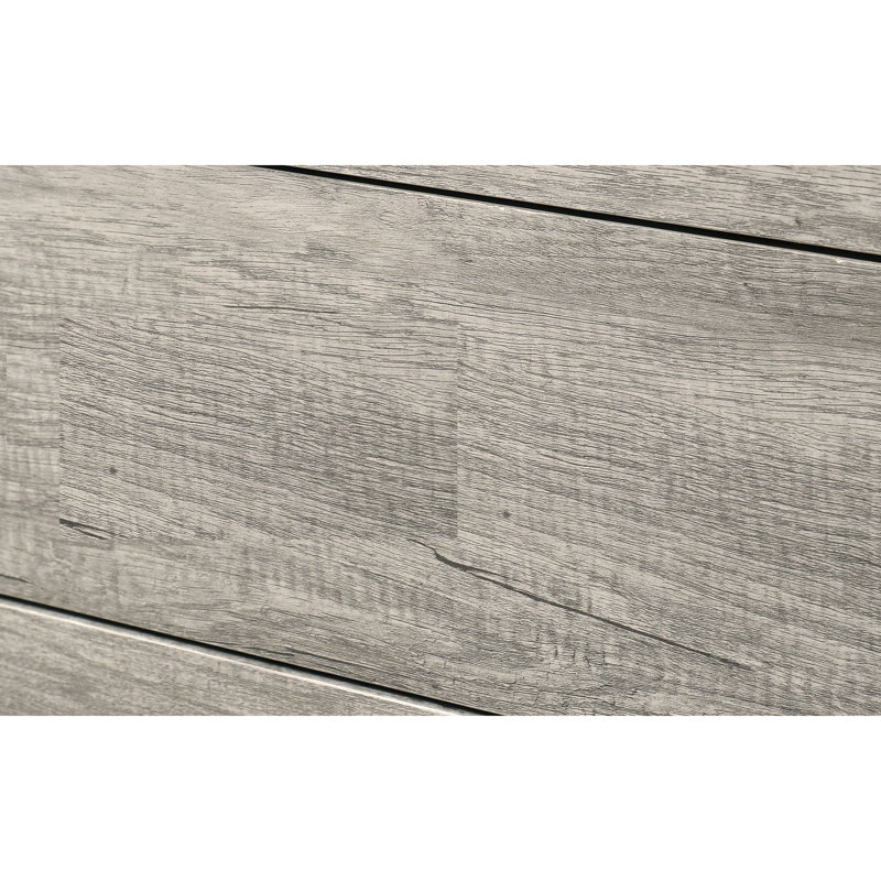 1 lit plateforme rustique robuste avec finition grain de bois, Double