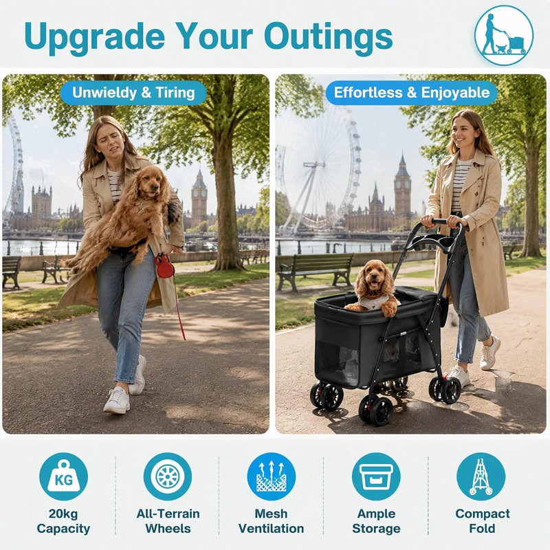 Pet Stroller Foldable Pet Pet Stroller