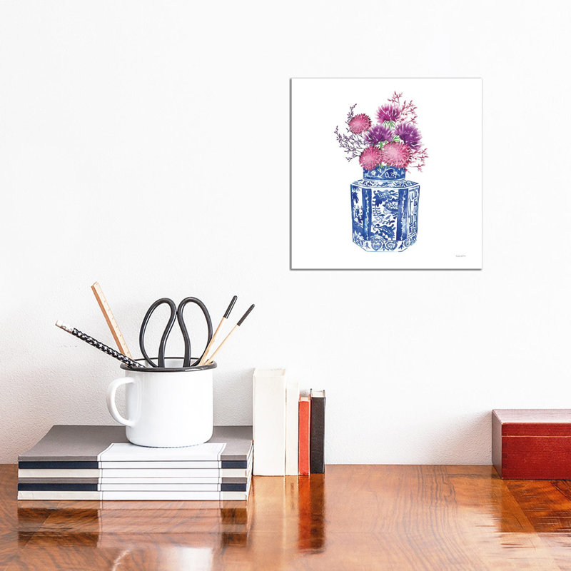 Chinoiserie Style III by Mercedes Lopez Charro - Wrapped Canvas Painting, 30.48 cm H x 30.48 cm W