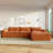 116'' Fully Compressed Sofa With High Density Foam, Integrated Backrest&Seat Cushion, Decorative Edging, Legless Design Without Frame, No Assembly Required, Free Combination, Particle Chenille-1996800082
