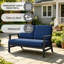 Causeuse d'extérieur en teck massif avec coussin et accoudoirs-605673261-605673263