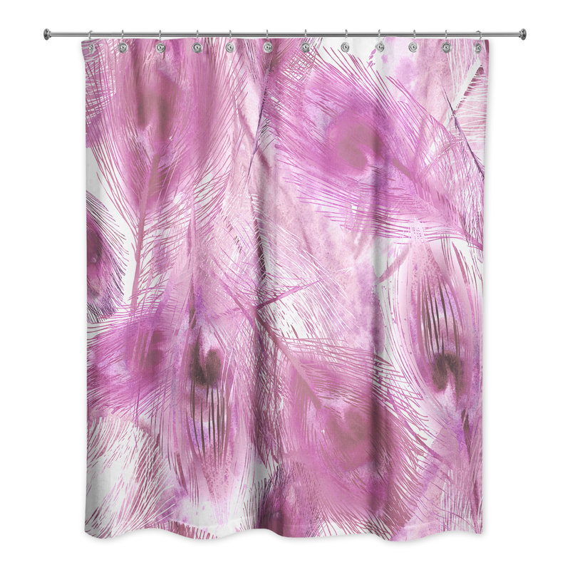 Rideau de douche simple Perine, Rose