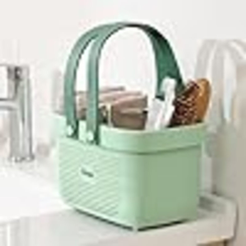 Panier de rangement en plastique avec poignée, L 6 po x P 6 po, Vert