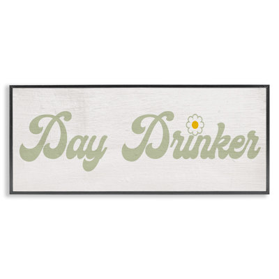 Giclée encadrée de texte rétro «Day Drinker», conception par Lil 'Rue