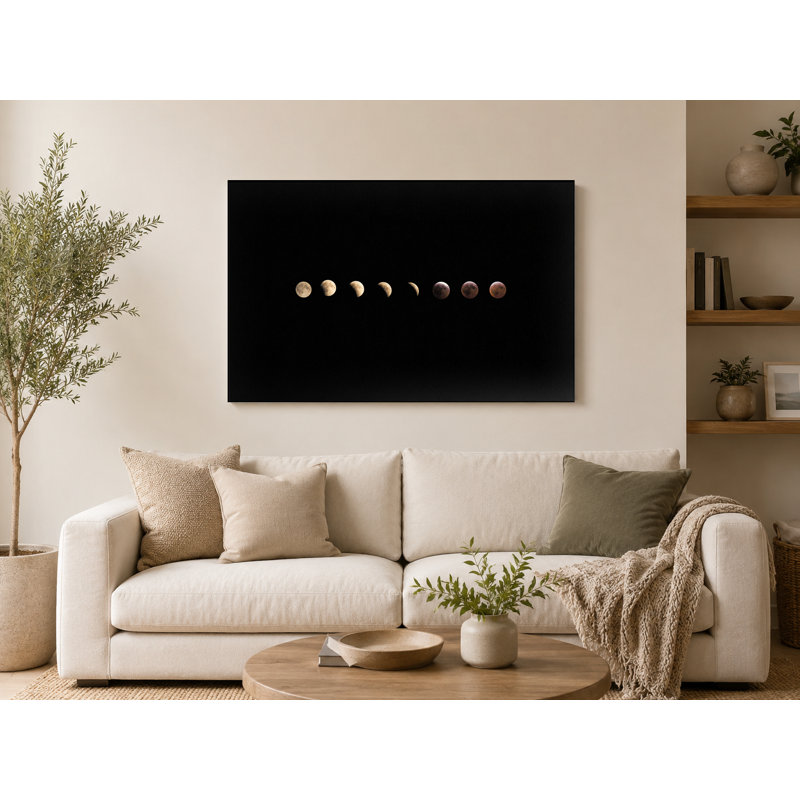 «Lunar Eclipse Phases Over Shepparton», art mural sur toile paysage, 14" W x 11" H