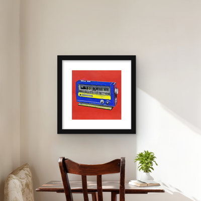 Retro Radio Alarm - Red Retro Framed Matted Print Home Decor