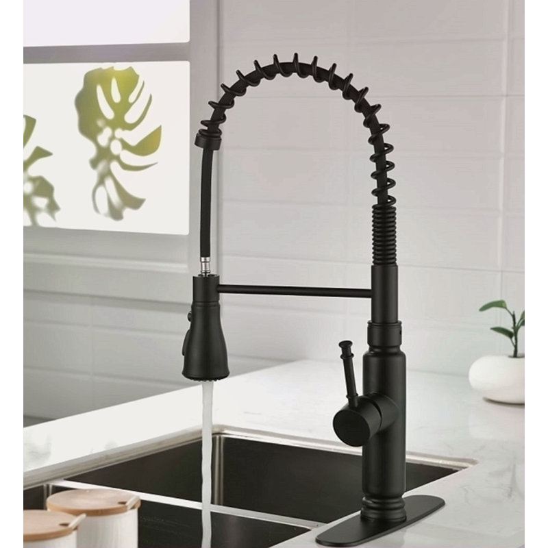 Robinet de cuisine tactile avec douchette extractible, Noir mat