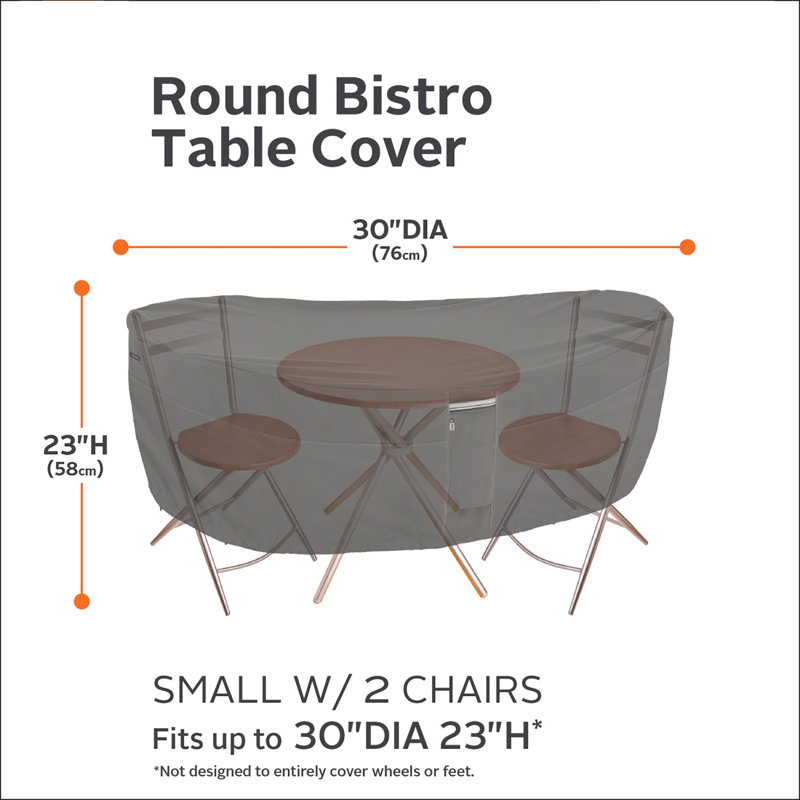 Housse pour ensemble bistro et chaise de patio Jaylon, H 23 po x l 30 po x P 30 po