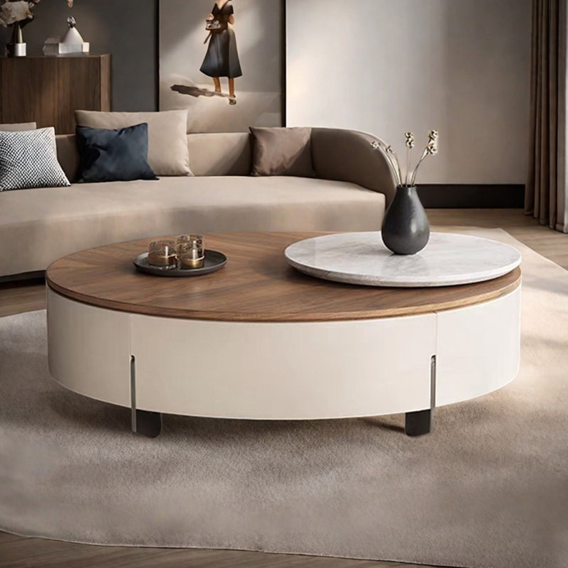 Table basse légère et luxueuse en bois de noyer