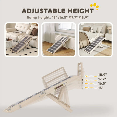 Dog Step with Side Rails Dog Ramp, Folding Pet Ramp
