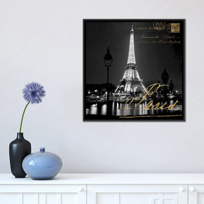 «Paris At Night» par Kate Carrigan, reproduction sur toile tendue