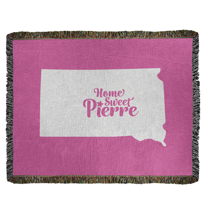 Jeté en coton tissé pierre south dakota, l 60 po x L 80 po, Rose