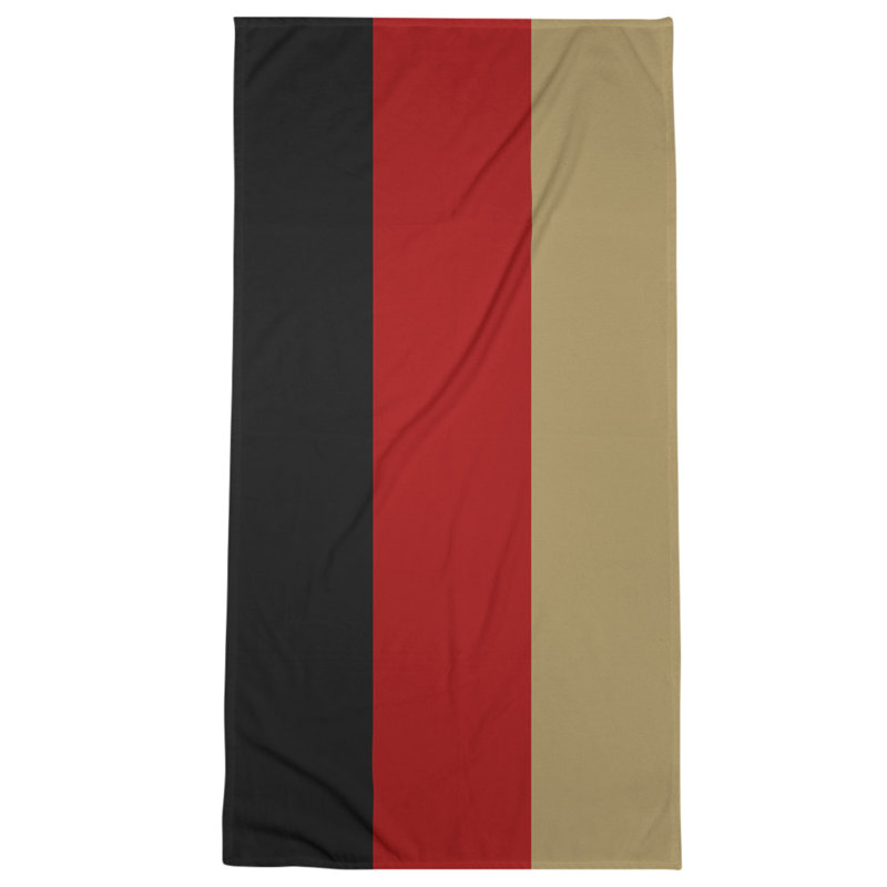 Cotton Blend Beach Towel, Black/Red