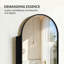 Armoire à pharmacie arquée avec miroir, surface ou armoire encastrée de salle de bain de ferme avec cadre noir-1236861596
