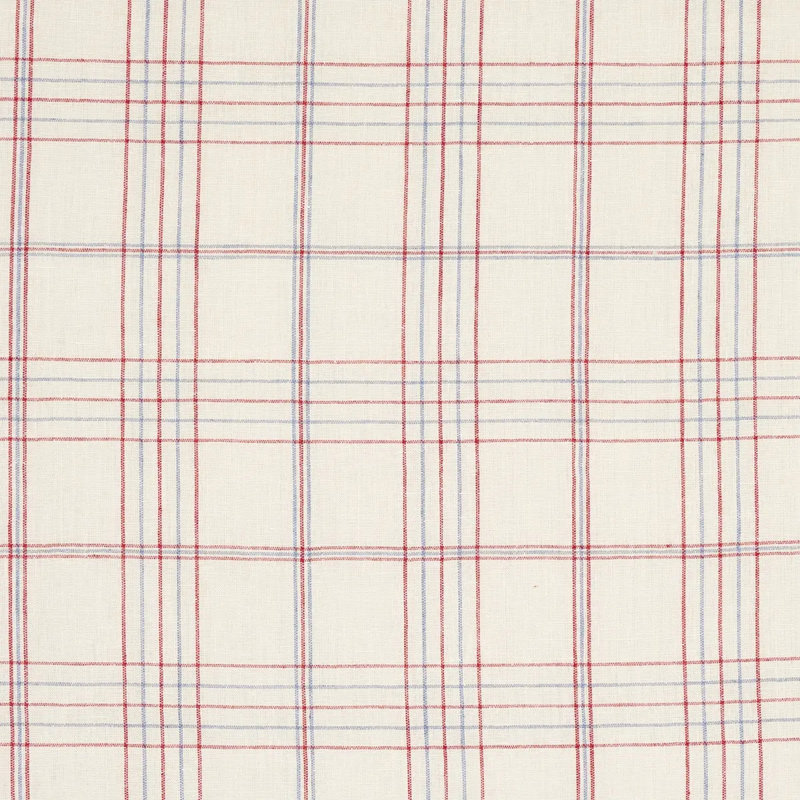 Tissu en lin à carreaux Nils, Rouge