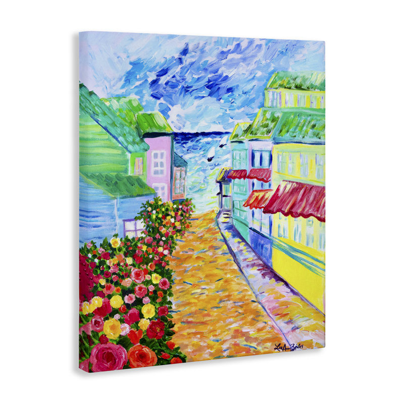 «Vibrant Sea Village», conception par Lee Ann Zirbes, H 30 po x l 24 po