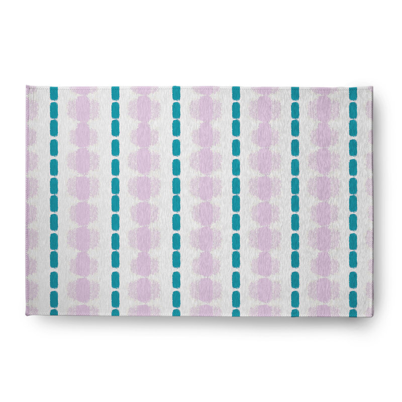 Tapis en chenille à rayures aquarelle, Rectangle 4 pi x 6 pi