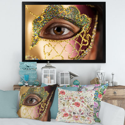 " Woman With Venetian Mask "