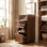 Armoire à bijoux 3 en 1 avec miroir, rangement intelligent et armoire mobile, roulettes verrouillables