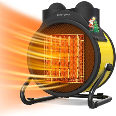 Buyplus Outdoor Heater, 1500W Portable Patio Heater With 90°Adjustable Angle, Overheat Protection 2S Fast Heating, Electric Greenhouse Heater For Pat