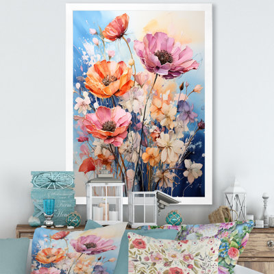 Christylee multicolore fleurs saisonnières sur bleu II - impression
