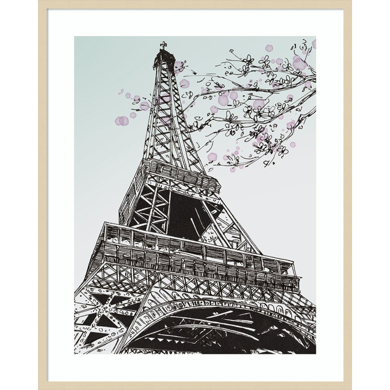 «Spring in Paris I» par Melissa Wang, reproduction d'art murale en bois, H 41 po x l 33 po
