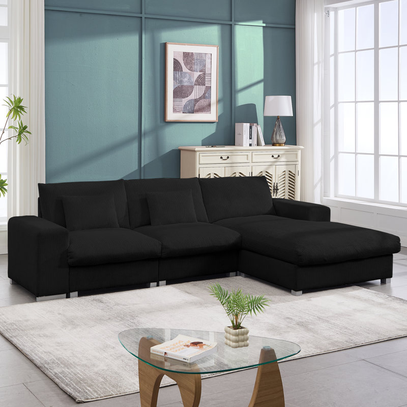 Modulaire Space Magicien avec dossier ergonomique et structure en bois massif, Polyester noir