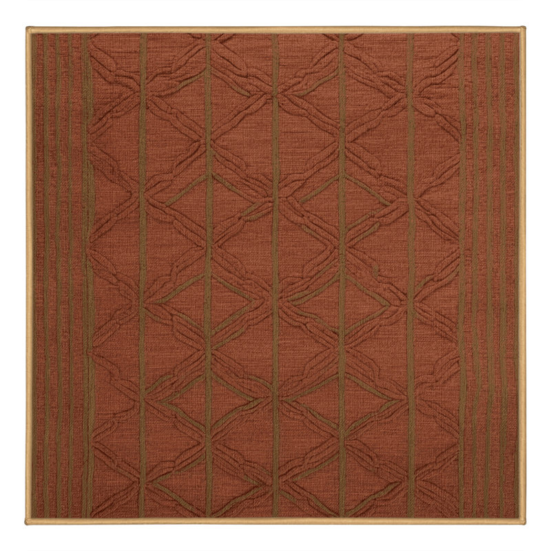 Machine Washable Trellis Brown Area Rug, Square 7'
