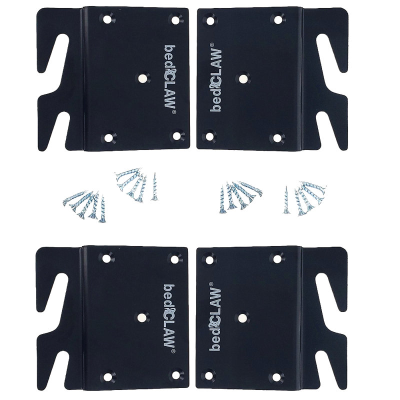 Heavy Duty Black Steel Offset Hook Plate Adapter for Wood Bed Rails