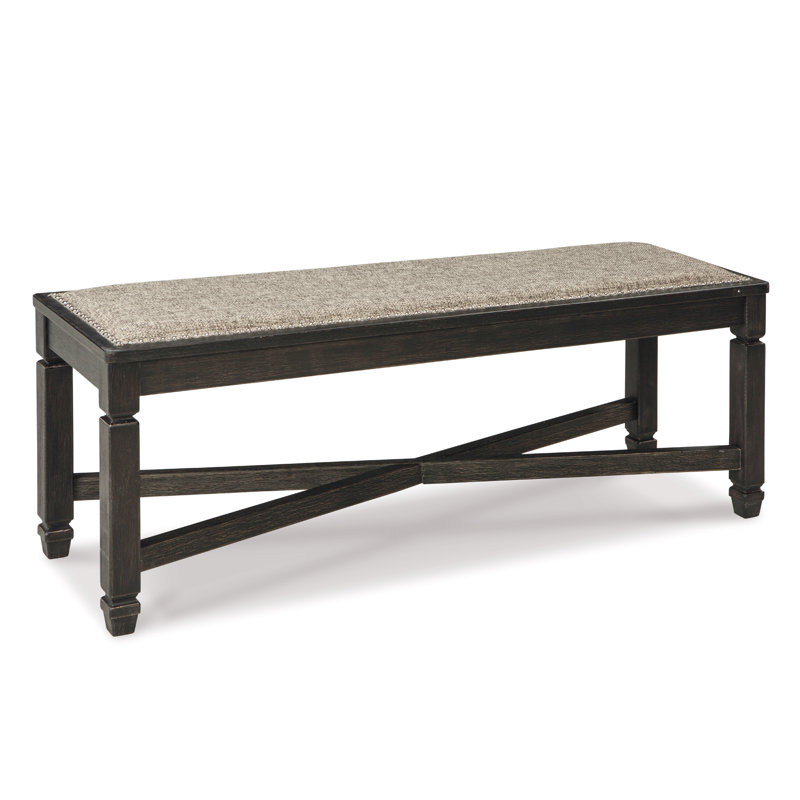 Banc rembourré Chailey, Gris, Noir, noir, noir, noir