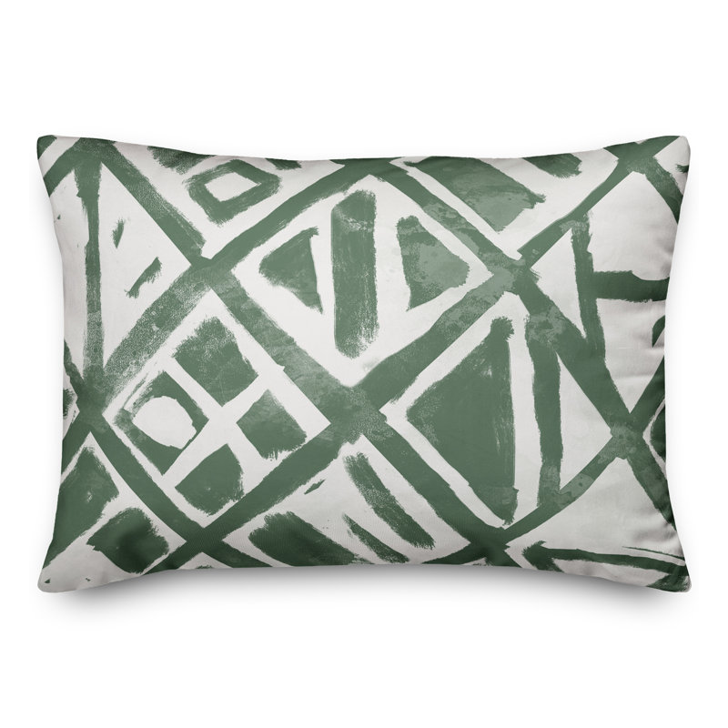 Abstract Outdoor Throw Pillow, Green