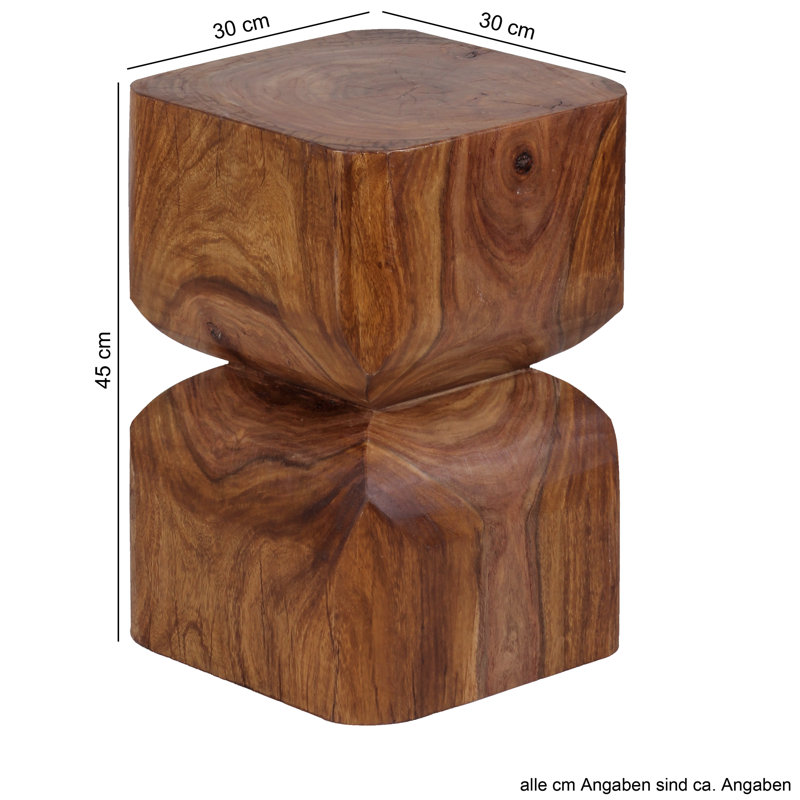 Kada Solid Wood Tree Stump End Table, Sheesham