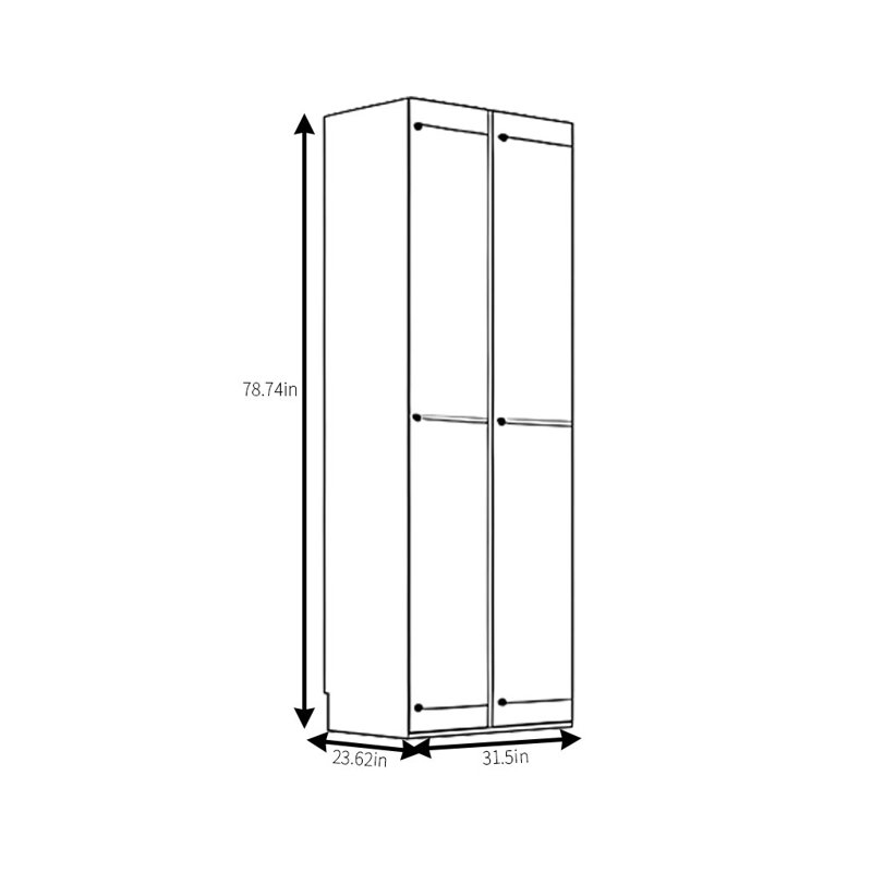 Classic Retro Minimalist Wardrobe, 78.74" H x 31.5" W x 23.62" D