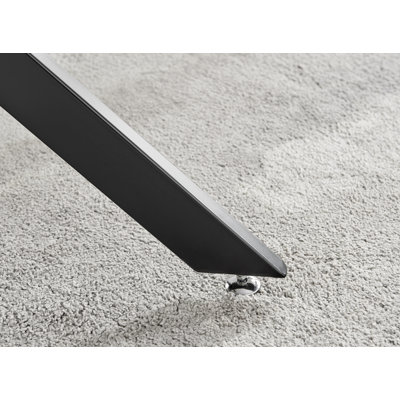 Lenworth Luxury Rectangular Dining Table in Glass and Chrome Metal - Modern Statement Design