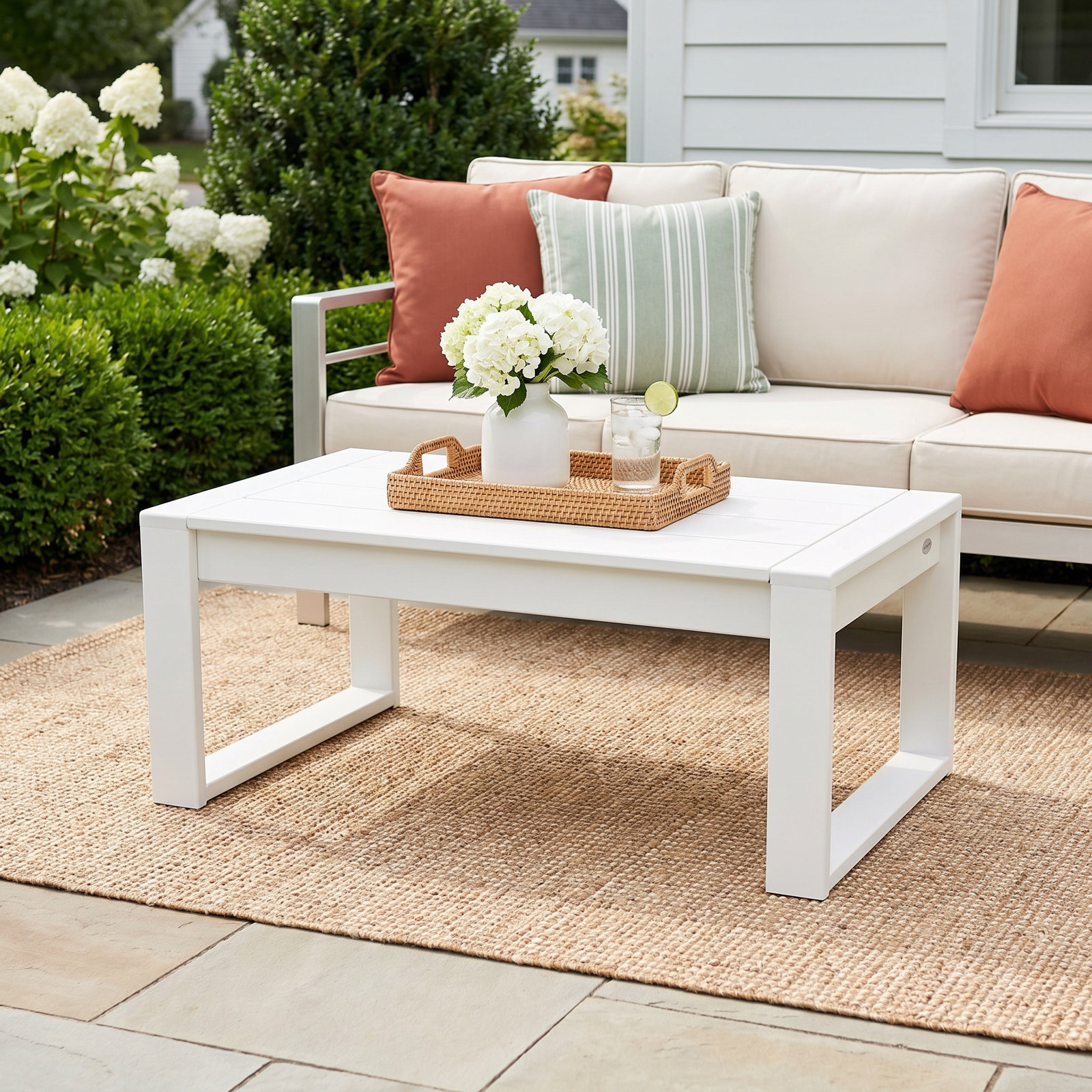 POLYWOOD® Edge 35" Patio Table, White
