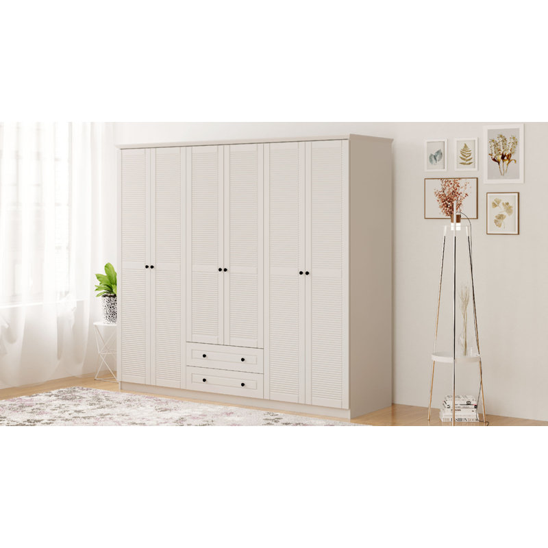Kaylah 6 Door Manufactured Wood Wardrobe