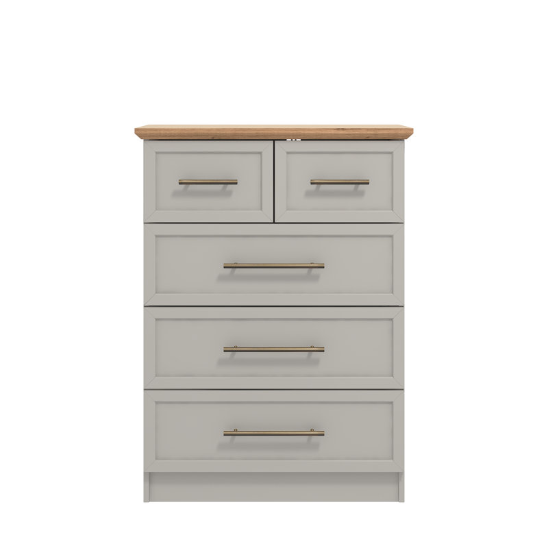 Cleverton 5 Drawer Chest, Light Grey